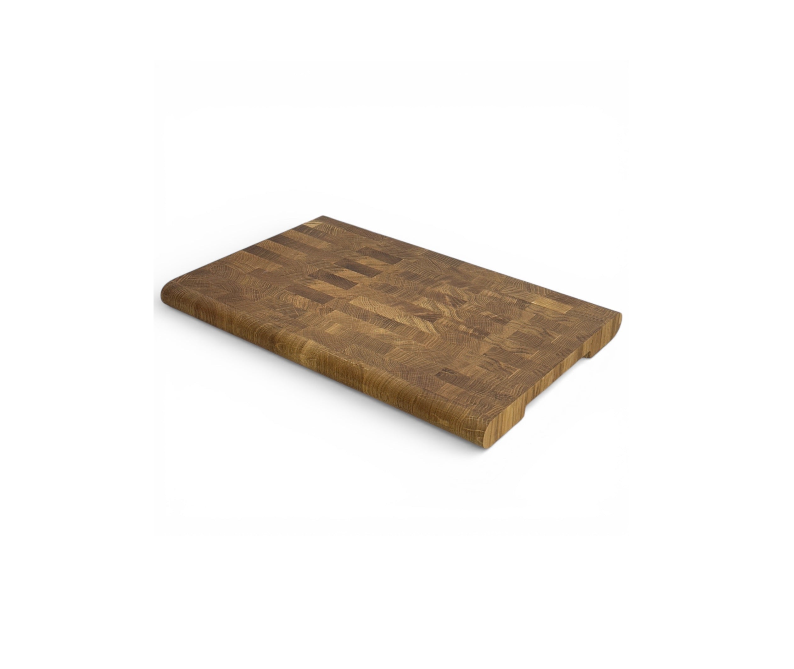 End Grain Oak Cutting Board with Rounded Sides – 450×300×30 mm