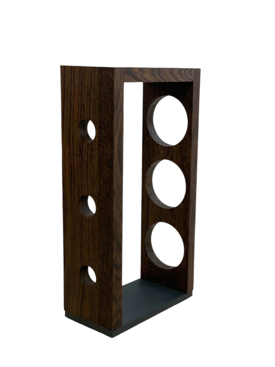 Smoked Oak Wine Rack for 3 Bottles
