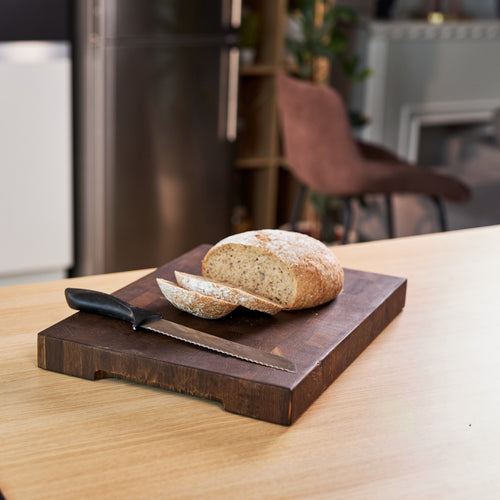 Classic End Grain Smoked Oak Cutting Board – 350×250×40 mm