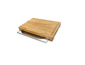 Oak Cutting Board with Stainless Steel Food Pan – 370×270×40 mm