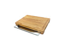 Oak Cutting Board with Stainless Steel Food Pan – 370×270×40 mm