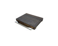 Smoked Oak Cutting Board with Stainless Steel Food Pan – 370×270×40 mm