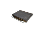 Smoked Oak Cutting Board with Stainless Steel Food Pan – 370×270×40 mm