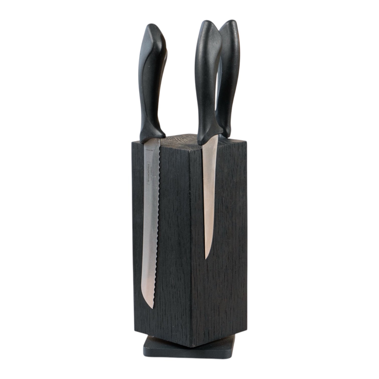 Rotating Magnetic Knife Block – Black Oak