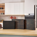 Classic End Grain Smoked Oak Cutting Board – 350×250×40 mm