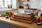 End Grain Oak Cutting Board with Rounded Sides – 400×300×30 mm