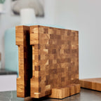 Classic End Grain Oak Cutting Board Set with Wooden Stand – 400×300 & 450×300 mm