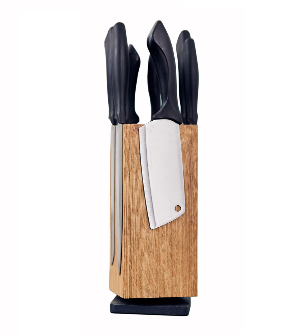Rotating Magnetic Knife Block – Natural Oak