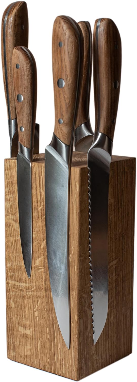 Static Magnetic Knife Block – Natural Oak