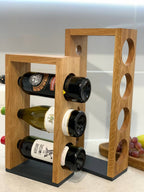 Natural Oak Wine Rack for 4 Bottles