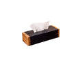 Black Metal Napkin Holder with Oak Side Panels